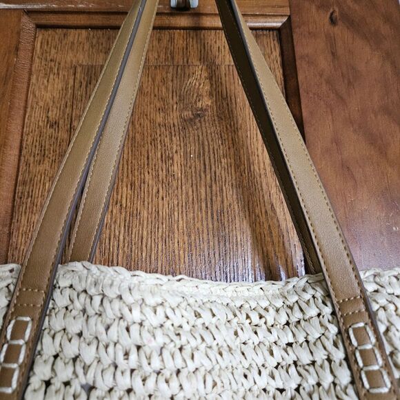 Style & Co Cornflower Straw Tote Bag Woven Floral Purse New Beach Resort Boho - Picture 10 of 11